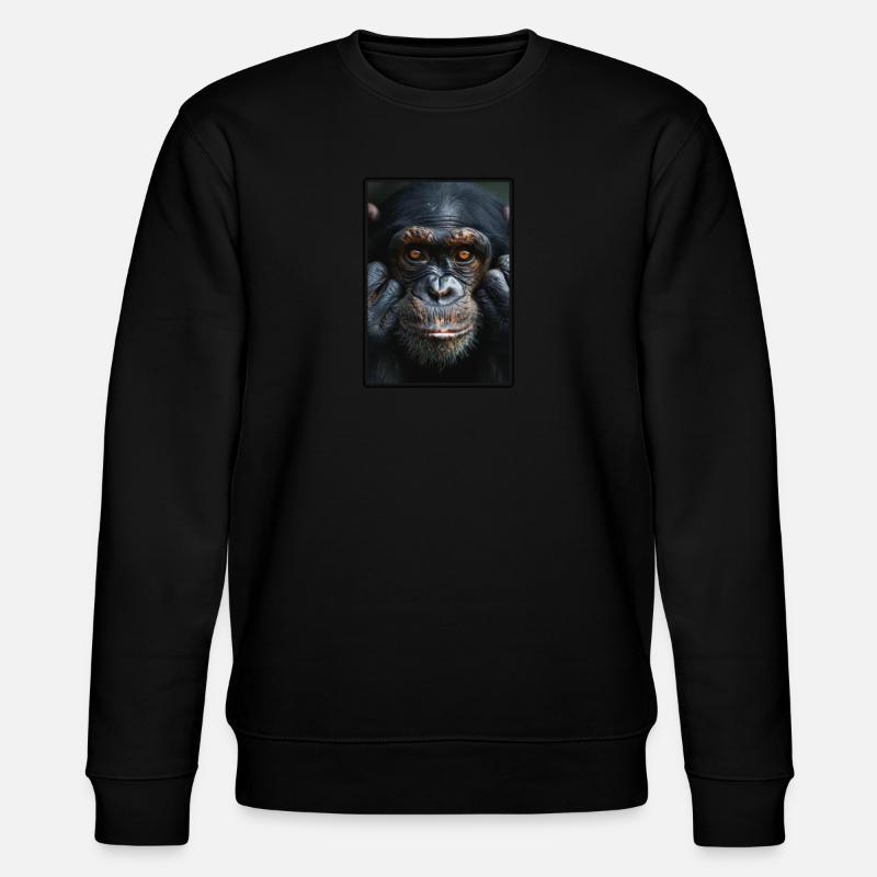 Chimpanzee Schimpansen Schimpanse - Stanley/Stella Unisex Bio-Sweatshirt CHANGER  - Schwarz