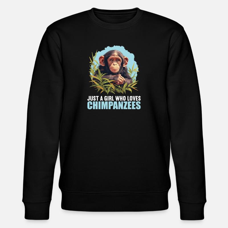 Chimpanzee Schimpansen Schimpanse - Stanley/Stella Unisex Bio-Sweatshirt CHANGER  - Schwarz