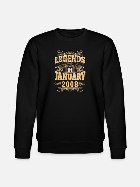 January 2008 Birthday Legend - Stanley/Stella CHANGER Unisex Organic Sweatshirt - black