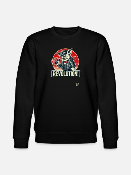 Rétro ouvrier cochon drôle révolution - Sweat bio CHANGER Stanley/Stella Unisexe - noir