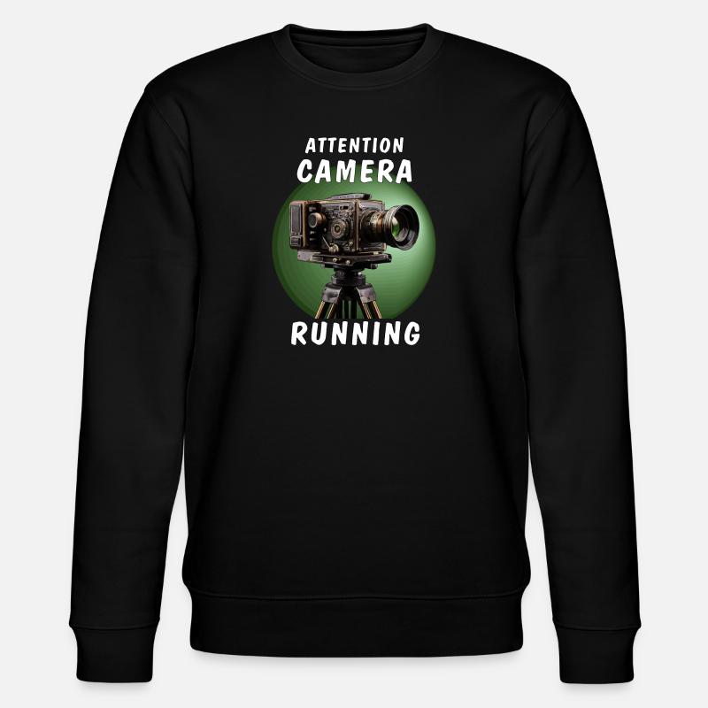 ATTENTION CAMERA RUNNING - Stanley/Stella Unisex Bio-Sweatshirt CHANGER - Schwarz