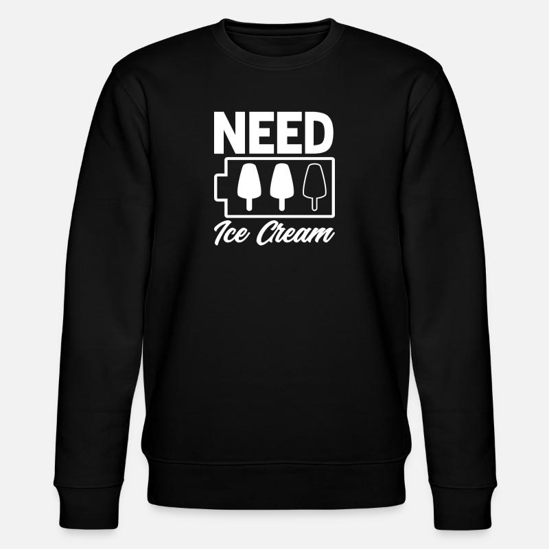 Eiscreme Liebhaber Brauchen Eiscreme - Stanley/Stella Unisex Bio-Sweatshirt CHANGER  - Schwarz