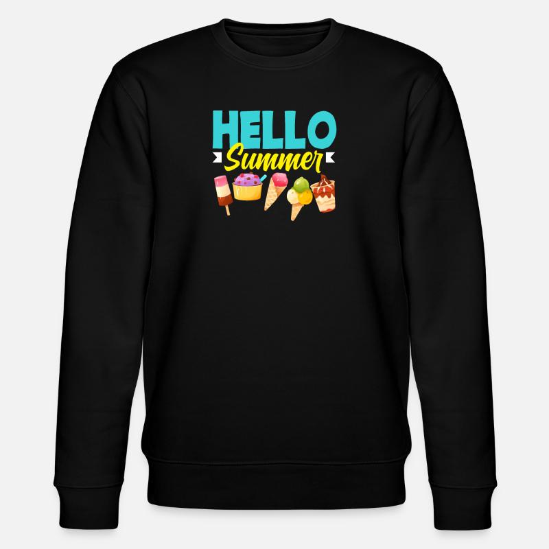 Hello Summer Cream Lover Design - Stanley/Stella CHANGER Unisex Organic Sweatshirt - black