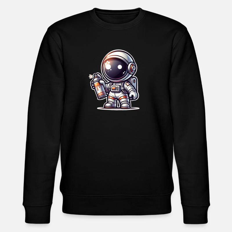 Graffiti Sprayer Astronaut - Stanley/Stella CHANGER Unisex Organic Sweatshirt - black