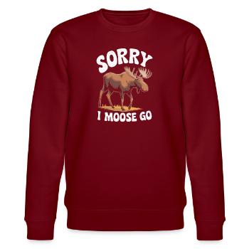 Sorry I Moose Go Elch - Stanley/Stella Unisex Bio-Sweatshirt CHANGER  - Burgunderrot - Vorne - Nik (191cm) & Marisol (170cm)
