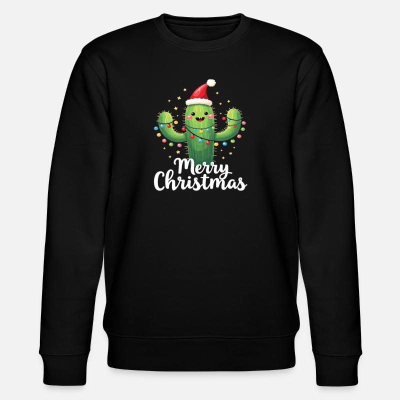 Cactus Christmas Cactus Cacti - Stanley/Stella CHANGER Unisex Organic Sweatshirt - black