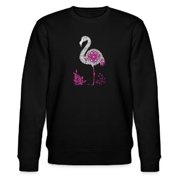 Mandala Flamingo Flamingo Sauvagine Flamingo - Sweat bio CHANGER Stanley/Stella Unisexe - noir - Devant - Nik (191cm) & Marisol (170cm)