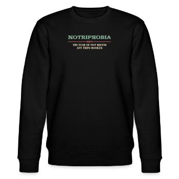 Notriphobia: Die Angst Vor Fehlenden Reisen - Stanley/Stella Unisex Bio-Sweatshirt CHANGER  - Schwarz - Vorne - Nik (191cm) & Marisol (170cm)