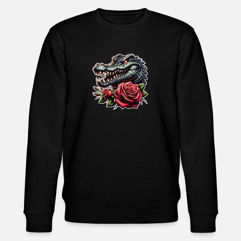 Krokodil - Stanley/Stella Unisex Bio-Sweatshirt CHANGER  - Schwarz