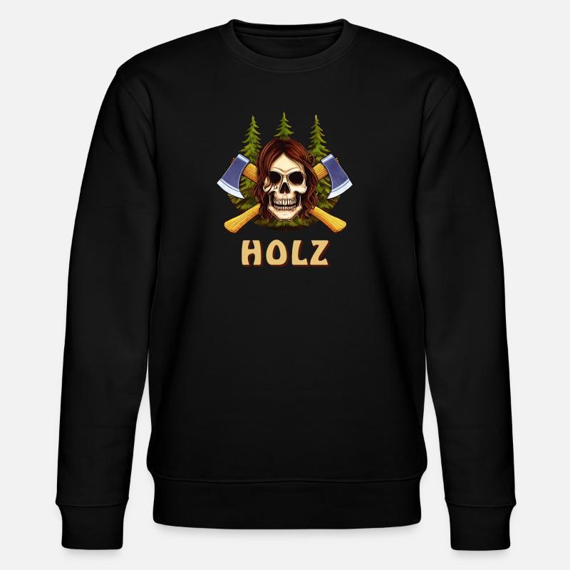SCHÄDEL AXT HOLZ - Stanley/Stella Unisex Bio-Sweatshirt CHANGER  - Schwarz