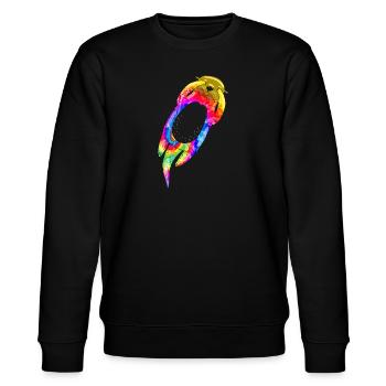 Otter Tie Dye - Stanley/Stella Unisex Bio-Sweatshirt CHANGER  - Schwarz - Vorne - Nik (191cm) & Marisol (170cm)