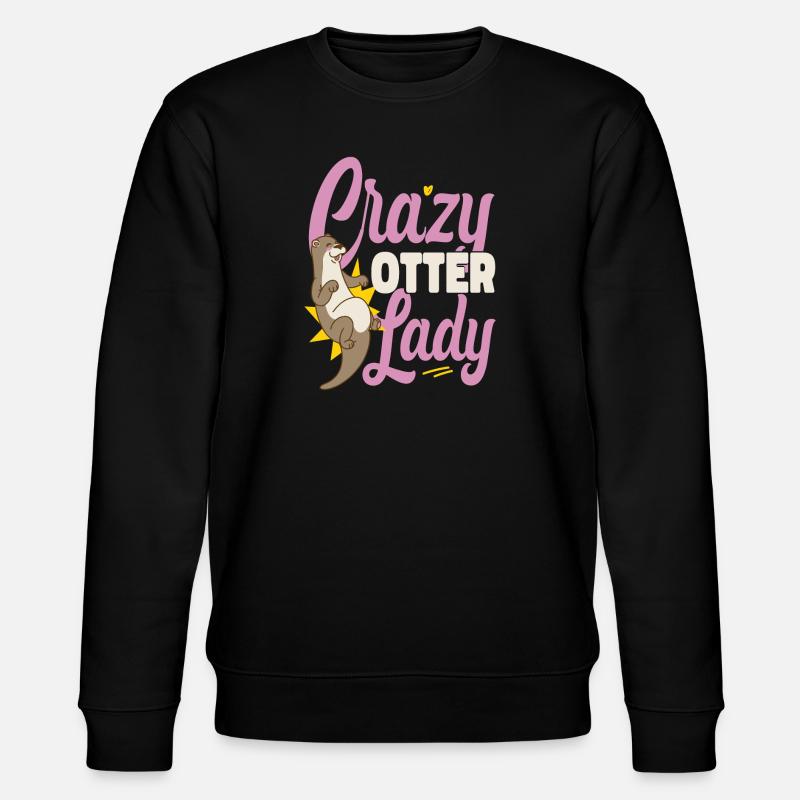 Otter Crazy Otter Lady - Stanley/Stella CHANGER Unisex Organic Sweatshirt - black