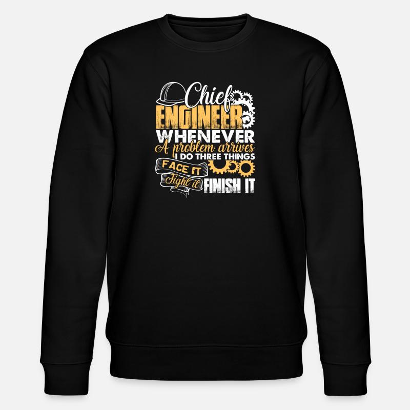 Chief Engineer Solves Problem - Stanley/Stella CHANGER Unisex Organic Sweatshirt - black