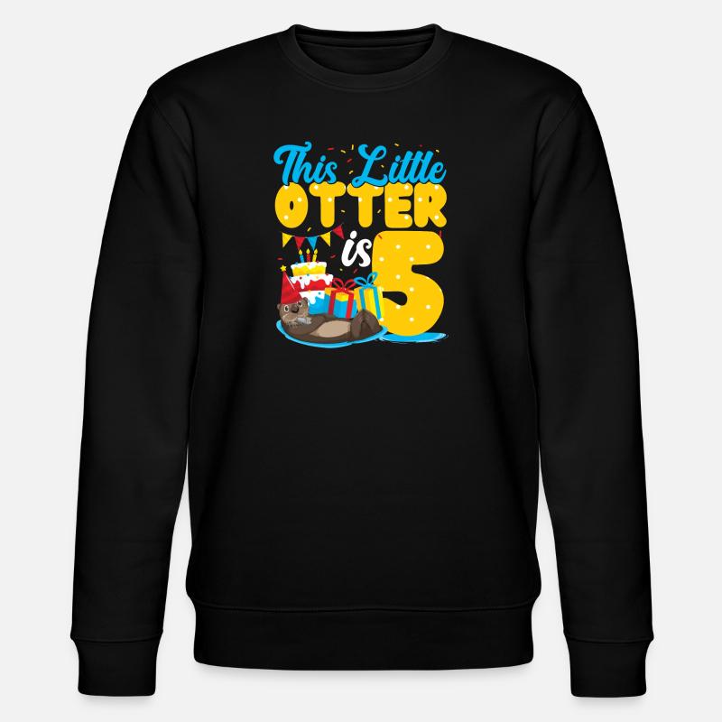 Otter Birthday This Little Otter - Stanley/Stella Unisex Bio-Sweatshirt CHANGER  - Schwarz