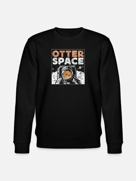 Otter Pun Space Science Astronaut - Stanley/Stella CHANGER Unisex Organic Sweatshirt - black