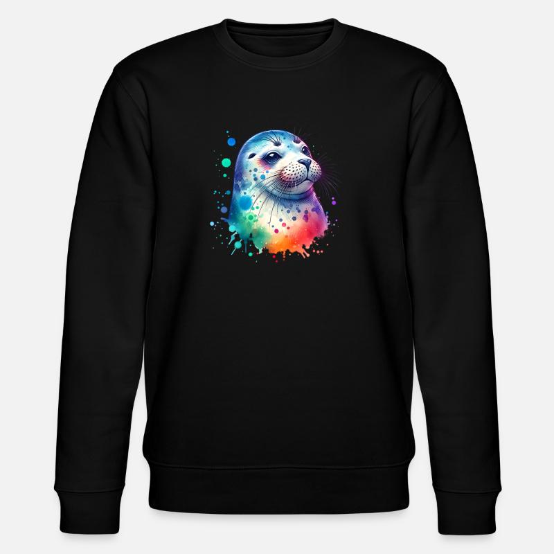 Seal seal - Stanley/Stella CHANGER Unisex Organic Sweatshirt - black