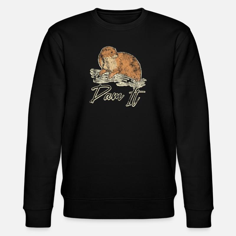Otter Pun Dam It - Stanley/Stella CHANGER Unisex Organic Sweatshirt - black