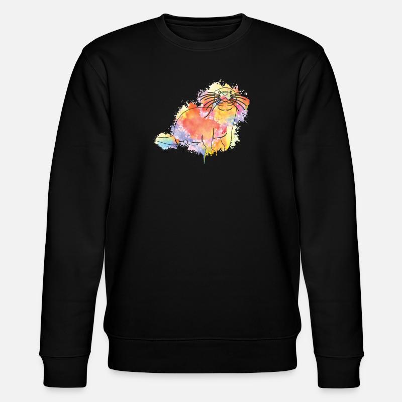 Loutre Aquarelle - Sweat bio CHANGER Stanley/Stella Unisexe - noir