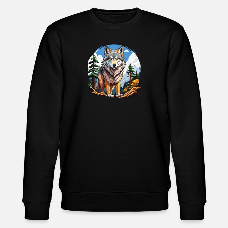 WOLF WALD - Stanley/Stella Unisex Bio-Sweatshirt CHANGER  - Schwarz