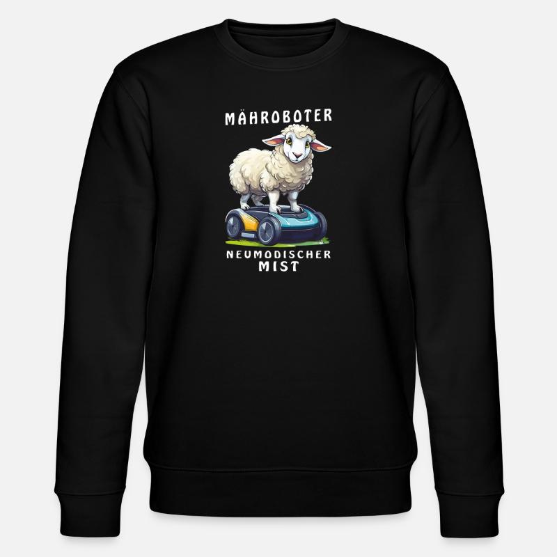 SHEEP ROBOTIC LAWNMOWER NEWFANGLED CRAP - Stanley/Stella CHANGER Unisex Organic Sweatshirt - black