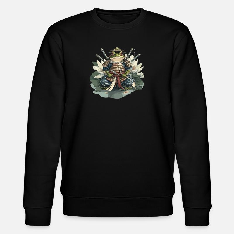 Frosch-Samurai: Krieger der Seerose - Stanley/Stella Unisex Bio-Sweatshirt CHANGER  - Schwarz