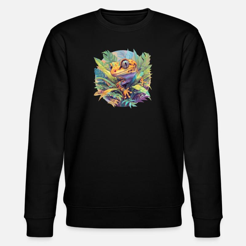 Geckos Gecko - Stanley/Stella CHANGER Unisex Organic Sweatshirt - black