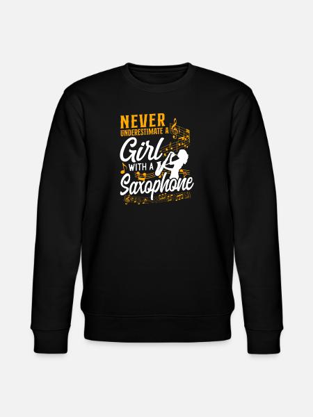 Saxophones Never Underestimate A - Stanley/Stella CHANGER Unisex Organic Sweatshirt - black