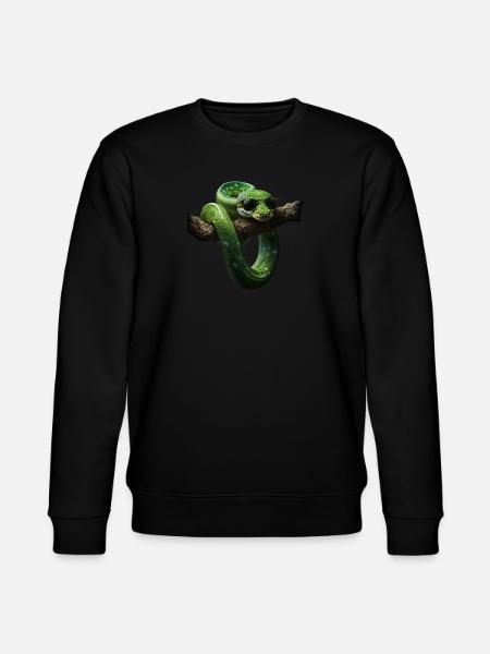 Grüner Baumpython Schlangen Liebhaber Terrarium - Stanley/Stella Unisex Bio-Sweatshirt CHANGER  - Schwarz