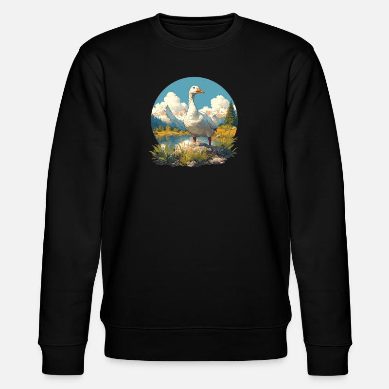 Gänse Gans - Stanley/Stella Unisex Bio-Sweatshirt CHANGER  - Schwarz