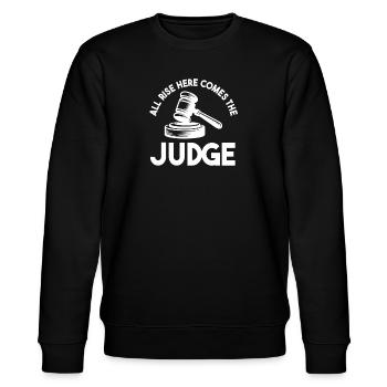 All Rise Here Comes The Judge – Gericht und - Stanley/Stella Unisex Bio-Sweatshirt CHANGER  - Schwarz - Vorne - Nik (191cm) & Marisol (170cm)