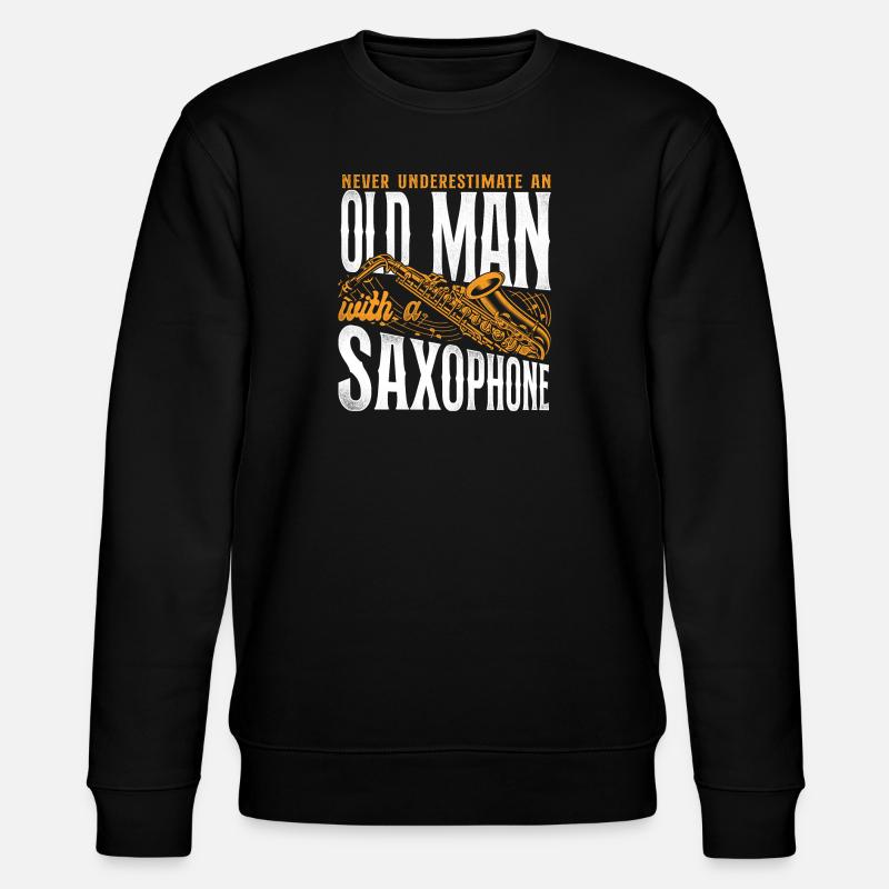 Saxophone Never Underestimate An - Stanley/Stella Unisex Bio-Sweatshirt CHANGER  - Schwarz