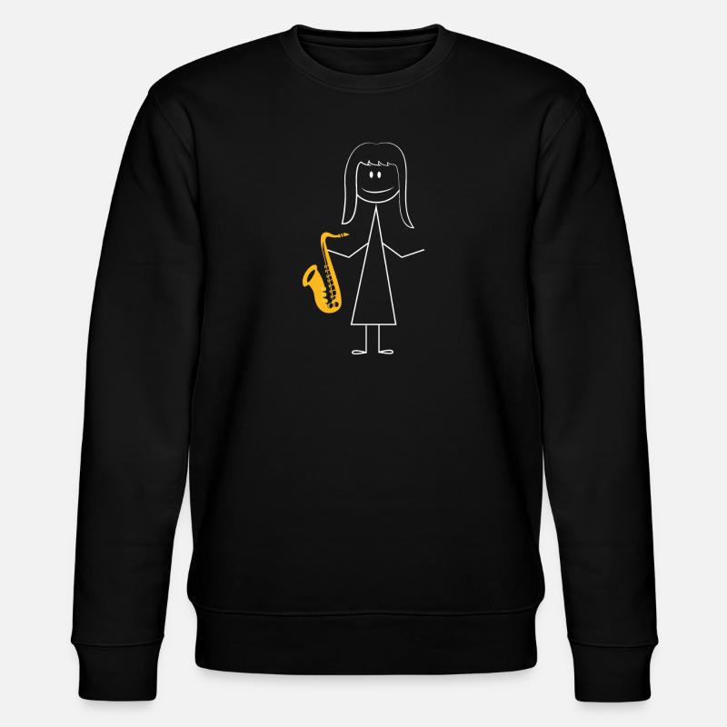 Saxophone Saxophone Girl - Stanley/Stella Unisex Bio-Sweatshirt CHANGER  - Schwarz