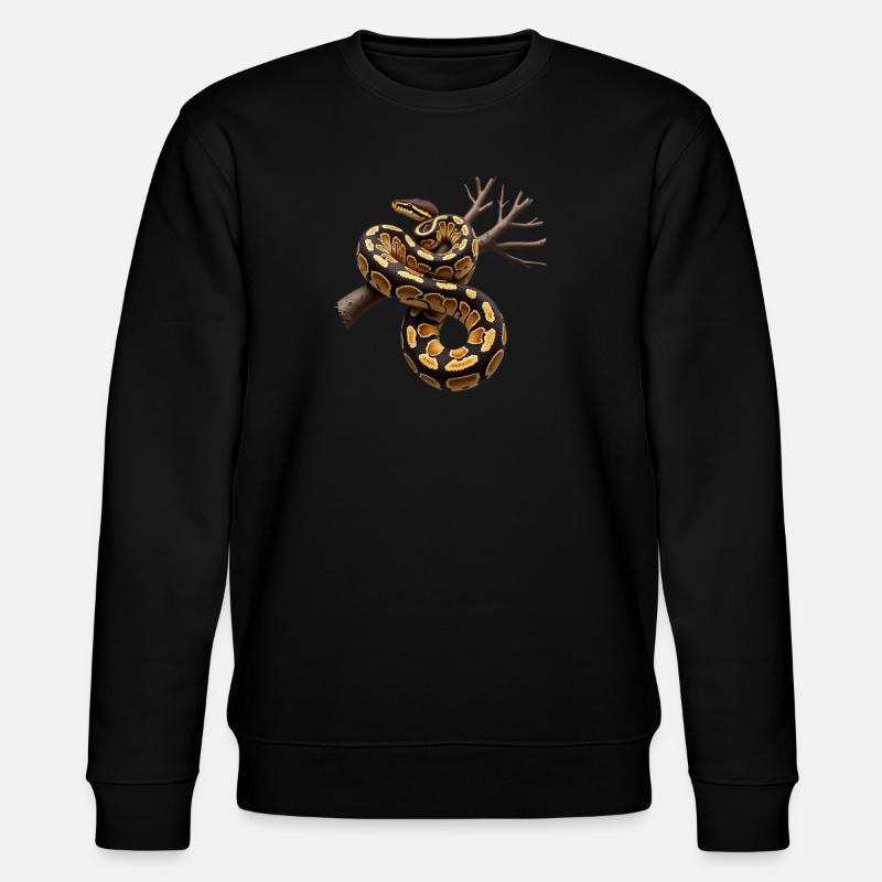 Königspython Schlangen Liebhaber Terrarium Python - Stanley/Stella Unisex Bio-Sweatshirt CHANGER  - Schwarz