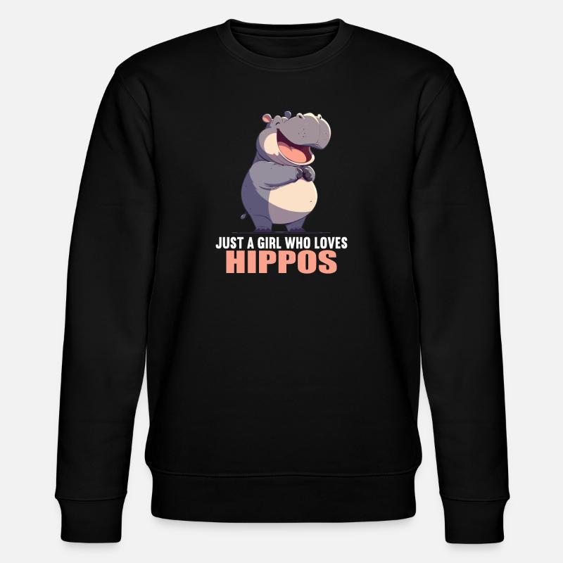 Nilpferd Flußpferd - Stanley/Stella Unisex Bio-Sweatshirt CHANGER  - Schwarz