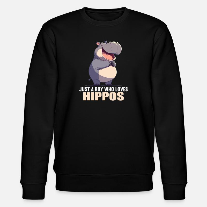 Nilpferd Flußpferd - Stanley/Stella Unisex Bio-Sweatshirt CHANGER  - Schwarz