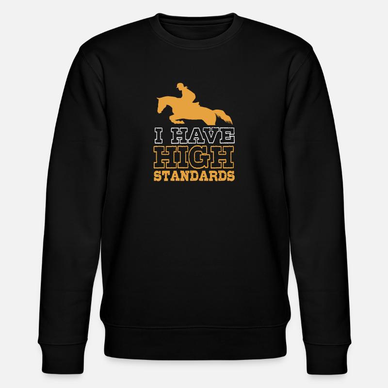 Springreiten Springpferd - Stanley/Stella Unisex Bio-Sweatshirt CHANGER  - Schwarz