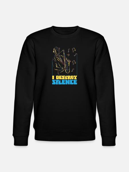 Saxophones I Destroy Silence - Stanley/Stella CHANGER Unisex Organic Sweatshirt - black