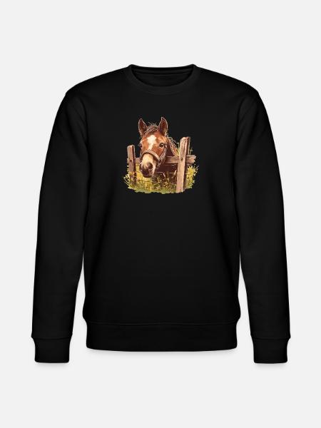 Pferde Pferd - Stanley/Stella Unisex Bio-Sweatshirt CHANGER  - Schwarz