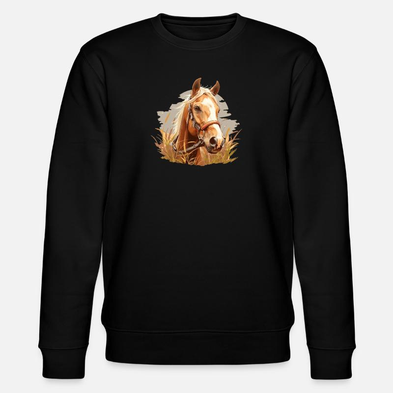 Pferde Pferd - Stanley/Stella Unisex Bio-Sweatshirt CHANGER  - Schwarz