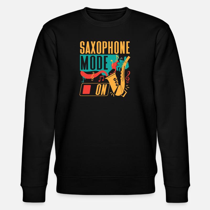 Saxophone Saxophone Mode On - Stanley/Stella Unisex Bio-Sweatshirt CHANGER  - Schwarz