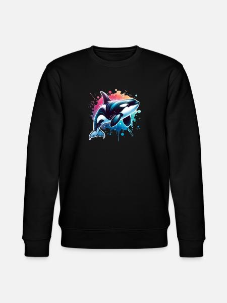 Orca Killer Whale - Stanley/Stella CHANGER Unisex Organic Sweatshirt - black