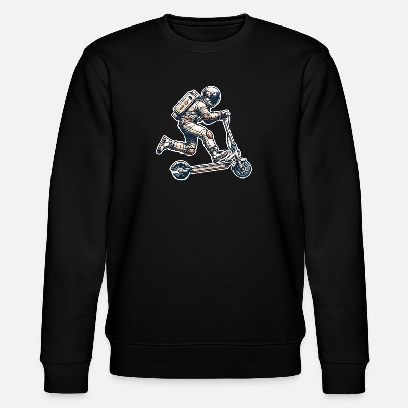 E-Scooter E-Roller Astronaut Scooter - Stanley/Stella Unisex Bio-Sweatshirt CHANGER  - Schwarz