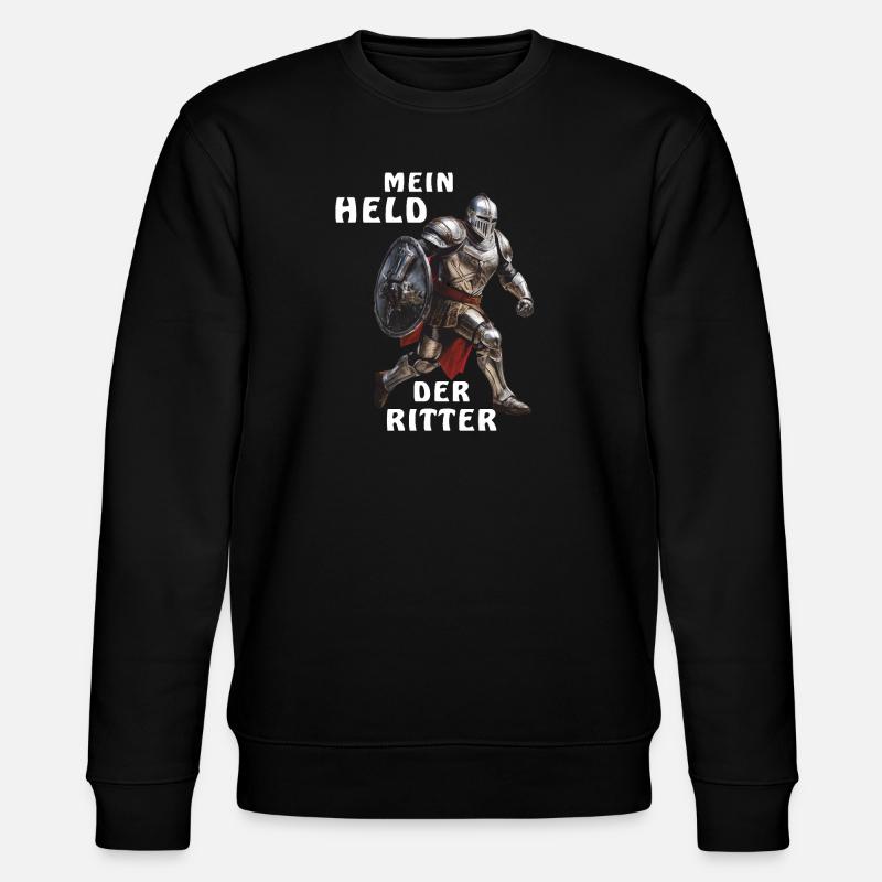 MEIN HELD DER RITTER - Stanley/Stella Unisex Bio-Sweatshirt CHANGER  - Schwarz