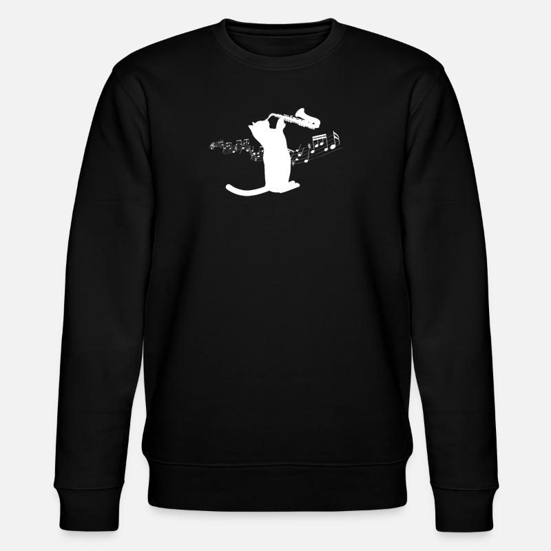 Saxophone Cat - Stanley/Stella CHANGER Unisex Organic Sweatshirt - black