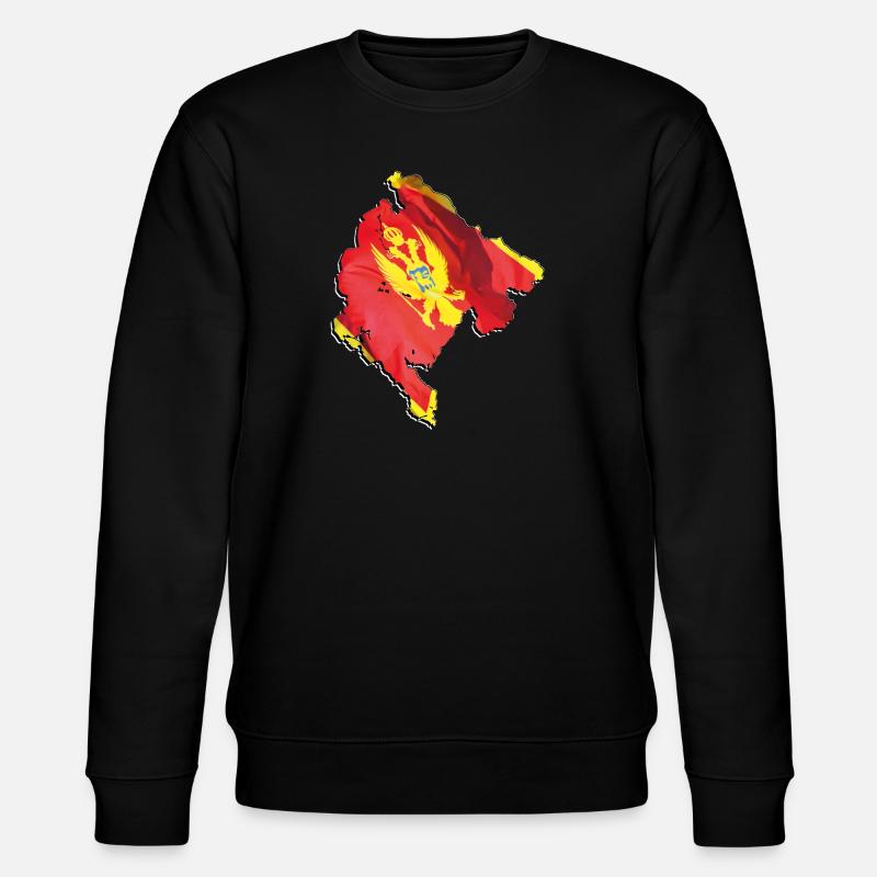 Carte du drapeau du Monténégro - Sweat bio CHANGER Stanley/Stella Unisexe - noir