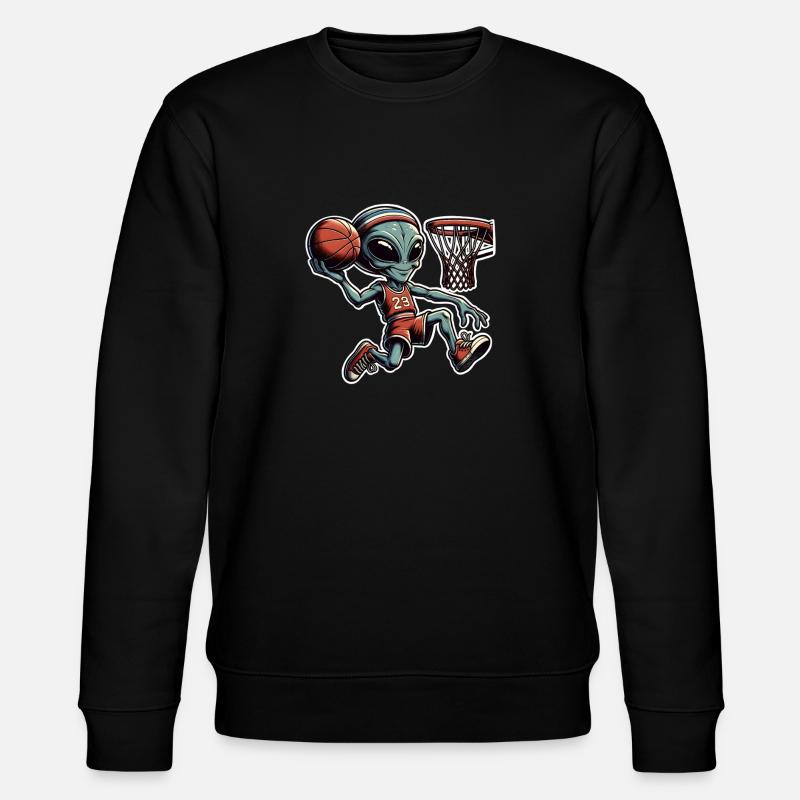 Alien Basketball Dunking - Stanley/Stella Unisex Bio-Sweatshirt CHANGER - Schwarz