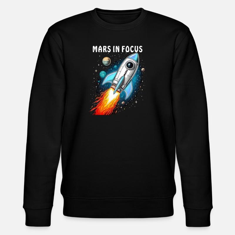 ROCKET MARS IN FOCUS - Stanley/Stella CHANGER Unisex Organic Sweatshirt - black