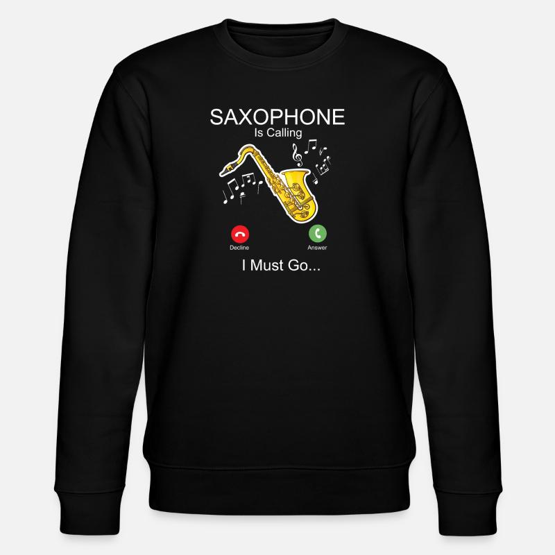 Saxophone Phone Display Saxophone - Stanley/Stella Unisex Bio-Sweatshirt CHANGER  - Schwarz