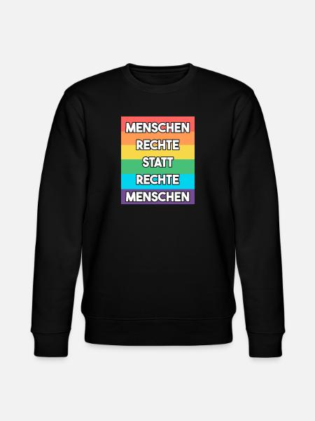 Menschenrechte statt rechte Menschen - Stanley/Stella Unisex Bio-Sweatshirt CHANGER - Schwarz