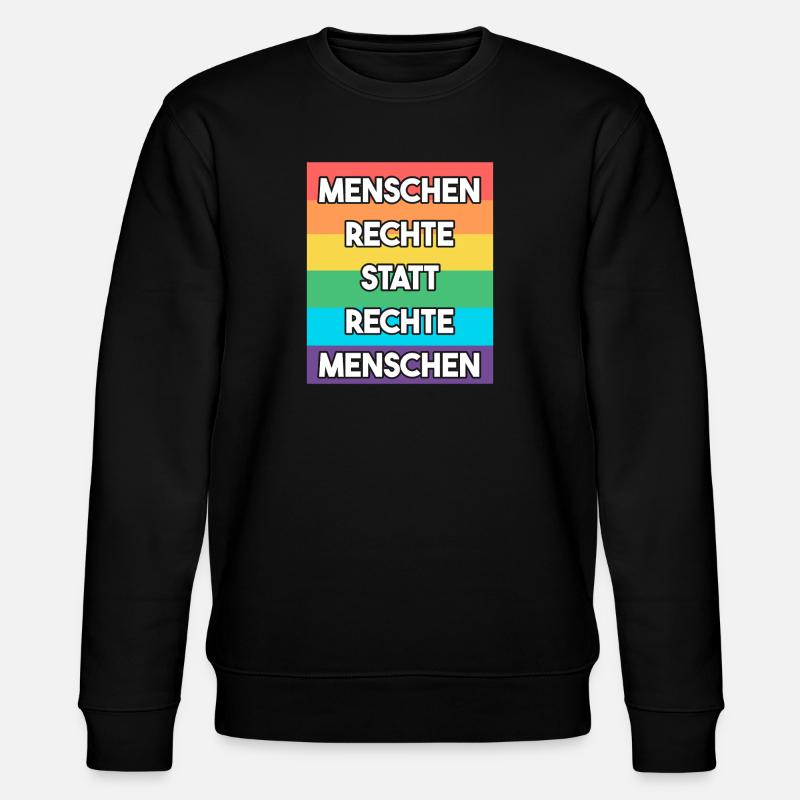 Menschenrechte statt rechte Menschen - Stanley/Stella Unisex Bio-Sweatshirt CHANGER - Schwarz
